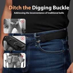 Adjustable No Buckle Waist Belt Men Work Tactical Belt with Release Metal Hook Strap Invisible Side Women Belts for Jeans Pants
