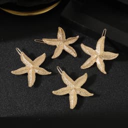 AWAYTR 1Pc Shell Starfish Hair Clips Ocean Hairpins Girls Summer Beach Bang Clip Princess Barrette Hair Accessories