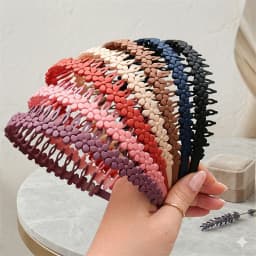 2pcs/lot Flower Design Plastic Teeth Headband   Colorful Hair Hoops For Girls Face Washing Headbands Women's Elegant Hair Access