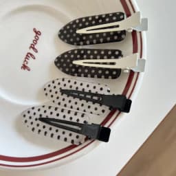 Black White Polka Dot Acrylic Hair Clips Minimalist Secure Hold Suitable for Daily Wear Party Outfits Hair Styling Accessories