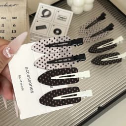 Black White Polka Dot Acrylic Hair Clips Minimalist Secure Hold Suitable for Daily Wear Party Outfits Hair Styling Accessories