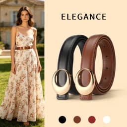 New Round Buckle Simple and Versatile Women's Belt, Fashionable and High-End, Decorative Belt for Jeans, Women's Waistband