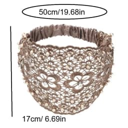 Hollow-Out Plum Blossom Beaded Headband, Elegant Wide-Brim Hair Band Covering White Hair