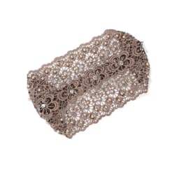 Hollow-Out Plum Blossom Beaded Headband, Elegant Wide-Brim Hair Band Covering White Hair