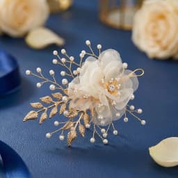 Crystal Flower Leaf Hair Clip Hairpin Headband For Women Silk Flower Hair Clip Wedding Bridal Hair Accessories Jewelry Gift