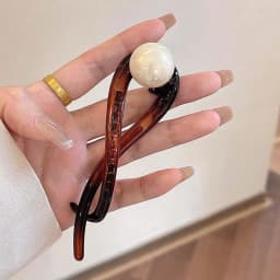 Vintage Twist Hair Clip Plastic Acrylic Bead Imitation Pearl Hairpin Twisted Design Women Girls Bridal Hair Styling Ornament