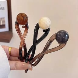Vintage Twist Hair Clip Plastic Acrylic Bead Imitation Pearl Hairpin Twisted Design Women Girls Bridal Hair Styling Ornament