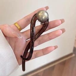 Vintage Twist Hair Clip Plastic Acrylic Bead Imitation Pearl Hairpin Twisted Design Women Girls Bridal Hair Styling Ornament