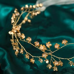Miallo Boho Gold Branch Floral Bridal Hair Vine Wedding Forest Style Tulle Ribbon Headband Party Hair Accessories For Women 2026