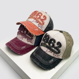 New Unisex PATCH 1962 Letters Broken Style Baseball Hats Sunshade Color Block Versatile American Vintage Peaked Caps Fashion Ins
