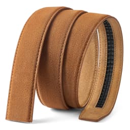 Men's Automatic Belt Replacement Belt, Suede Leather Belt, 3.5cm Genuine Leather Belt without Buckle For 3.8-4cm Buckle