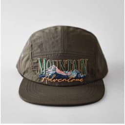 Retro Embroidered 5-panel Baseball Cap for Men and Women Summer Outdoor Leisure Sunscreen Quick-drying Flat-brimmed Camping Hat