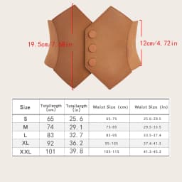 Women's Vintage-Inspired PU Leather Waist Cincher Multi-Color Options Triple Button Closure for Tummy Control & Slimming Effect