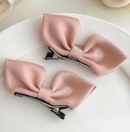 2pcs 3D Fabric Bowknot Hair Clips for Toddler Girls Princess Core Ruffled Side Clamps Non-Toxic Cute Kids Hair Accessories