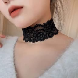 Sexy Hollow Out Floral Lace Fake collar Elastic Lace Wide Scarf Dance Collarbone Chain Bridal Wedding Necklace Decoration