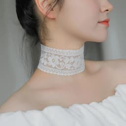 Sexy Hollow Out Floral Lace Fake collar Elastic Lace Wide Scarf Dance Collarbone Chain Bridal Wedding Necklace Decoration