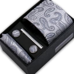 Classic Mens Tie Set Paisley Hanky Cufflinks In Gift Box Jacquard Woven Neckties Set For Men Formal Wedding Fashion Accessories