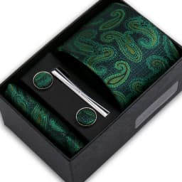Classic Mens Tie Set Paisley Hanky Cufflinks In Gift Box Jacquard Woven Neckties Set For Men Formal Wedding Fashion Accessories