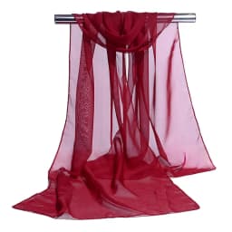 Korean Women Wedding Evening Party Dress Scarf Solid Color Transparent Chiffon Silk Scarf Summer Beach Towel Sunscreen Shawl R22