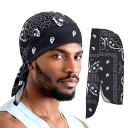 New Paisley Print Hip Hop Turban Cap Elastic Head Wraps Breathable Casual Durags Candy Color Durag Unisex Bandana Pirate Hats