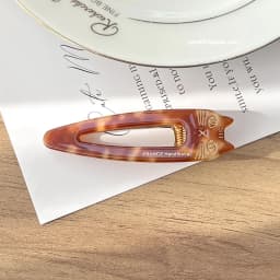 South Korea France Gold Label Cute Kitten Mimi Duck billed Clip French Versatile Caramel Hairpin Clip Side Clip