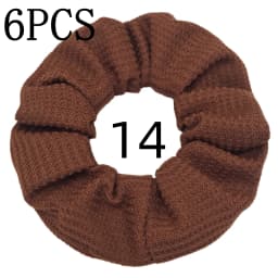 6pcs/lot Candy Color Scrunchies Elastic Hair Band Women Girls Ponytail Holder Rubber Accessories Waffle fabric