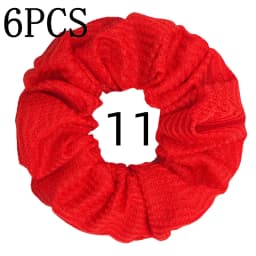 6pcs/lot Candy Color Scrunchies Elastic Hair Band Women Girls Ponytail Holder Rubber Accessories Waffle fabric