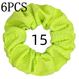 6pcs/lot Candy Color Scrunchies Elastic Hair Band Women Girls Ponytail Holder Rubber Accessories Waffle fabric