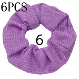 6pcs/lot Candy Color Scrunchies Elastic Hair Band Women Girls Ponytail Holder Rubber Accessories Waffle fabric