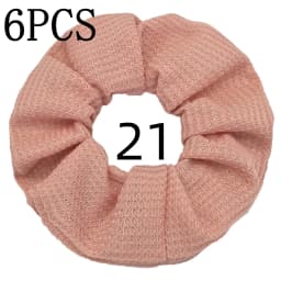 6pcs/lot Candy Color Scrunchies Elastic Hair Band Women Girls Ponytail Holder Rubber Accessories Waffle fabric