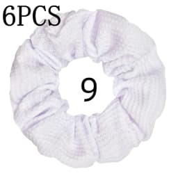 6pcs/lot Candy Color Scrunchies Elastic Hair Band Women Girls Ponytail Holder Rubber Accessories Waffle fabric