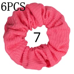 6pcs/lot Candy Color Scrunchies Elastic Hair Band Women Girls Ponytail Holder Rubber Accessories Waffle fabric