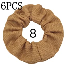 6pcs/lot Candy Color Scrunchies Elastic Hair Band Women Girls Ponytail Holder Rubber Accessories Waffle fabric