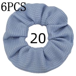 6pcs/lot Candy Color Scrunchies Elastic Hair Band Women Girls Ponytail Holder Rubber Accessories Waffle fabric