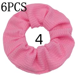 6pcs/lot Candy Color Scrunchies Elastic Hair Band Women Girls Ponytail Holder Rubber Accessories Waffle fabric