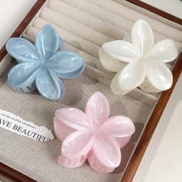 Elegant Flower Hair Clip Crab 8cm Large Plastic Hair Claw Clips For Women Hairclip Cute Beach Hair Accessories Hawaiian Barrette