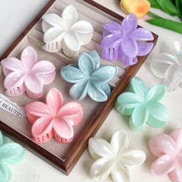 Elegant Flower Hair Clip Crab 8cm Large Plastic Hair Claw Clips For Women Hairclip Cute Beach Hair Accessories Hawaiian Barrette