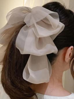 1Pcs Fashion Solid Chiffon Mesh Bow Ribbon Banana Hair Clips For Women Girls Party Hair Accessories
