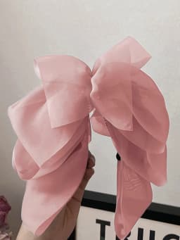 1Pcs Fashion Solid Chiffon Mesh Bow Ribbon Banana Hair Clips For Women Girls Party Hair Accessories