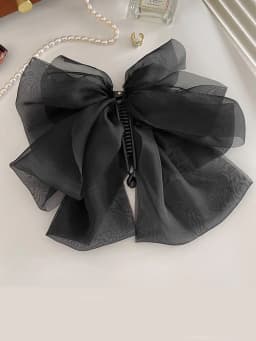 1Pcs Fashion Solid Chiffon Mesh Bow Ribbon Banana Hair Clips For Women Girls Party Hair Accessories