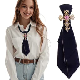 A Handcrafted, Noble and Elegant Women's Bow Tie in a Business and Campus Style, Suitable for Daily Fashion Wear, Business Gatherings, Event Performances, Program Hosting, Cosplay, Etc