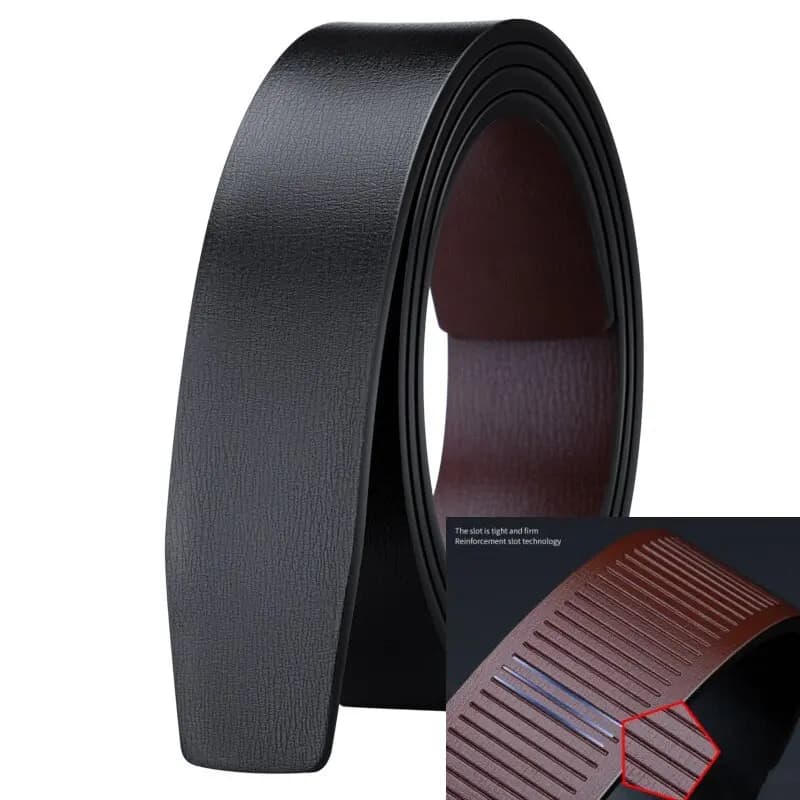 Non porous and toothless belt strip without buckle for men's toothless belt strip