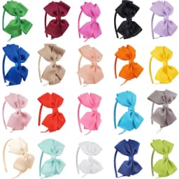 20 Solid Color Bows Hairbands Wide Large Bownot Ribbon Hair Hoop Bands For Baby Girls Kids Children's Hair Accessories Hairbands