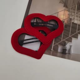 2PC Denim Velvet BB Hairpin Set for Women Girls Red Heart Star Side Clips Fashionable Hair Accessories