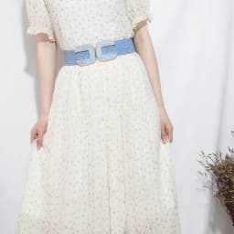 Fashion Stretch Alloy Buckle PP Grass Braided Belt All-match Elastic Waist Seal Multicolor Decorative Dress Belt for Women