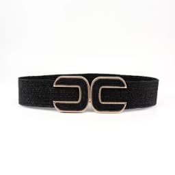Fashion Stretch Alloy Buckle PP Grass Braided Belt All-match Elastic Waist Seal Multicolor Decorative Dress Belt for Women