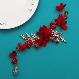 Elegant Vintage Hair Clips Red Silk Flower Duckbill Clips Chinese Style Flower Hairpin Wedding Hair Accessories Ancient Headwear