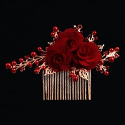 Elegant Vintage Hair Clips Red Silk Flower Duckbill Clips Chinese Style Flower Hairpin Wedding Hair Accessories Ancient Headwear