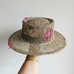 Designer French Elegant Women's Summer RB Letter Straw Hat Wide Brim Breathable Sun Protect Fashionable Beach Vacation Sun Hat