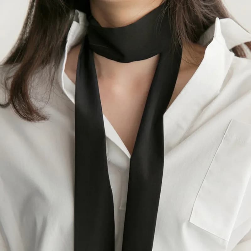 5x200cm Satin Silk Narrow Scarf Neckerchief Solid Neck Scarves Long Silk Thin Scarf Head Neck Hair Band Bag Ribbon Headbands DIY